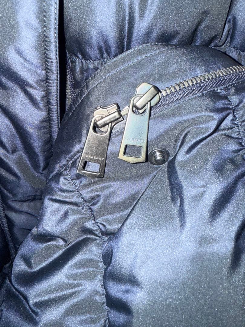 バーバリーダウンコート 38 チェック柄ベルト付き BURBERRY レディース