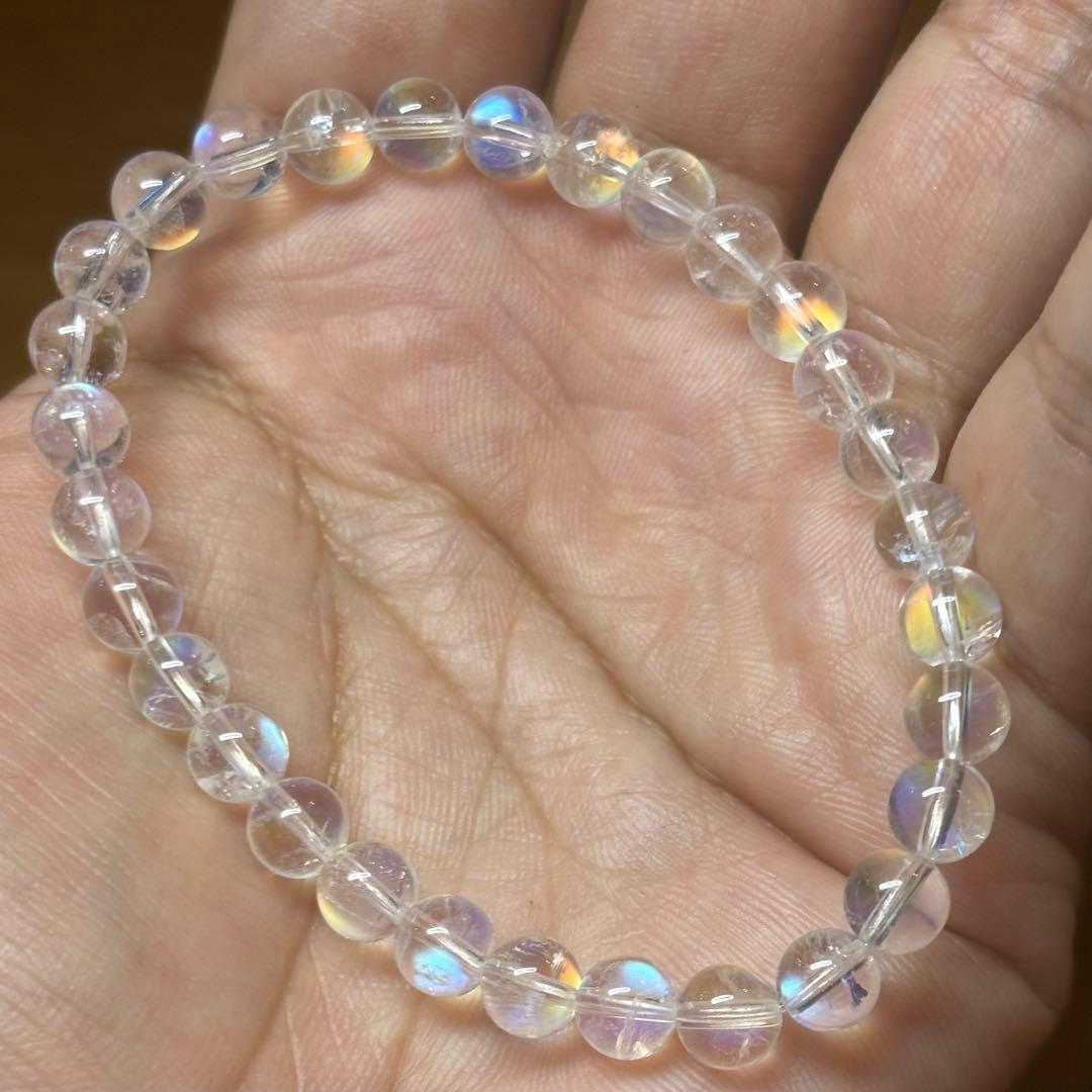 yさん専用【高品質・鑑別書付き】レインボームーンストーン　ホワラブ　6mm