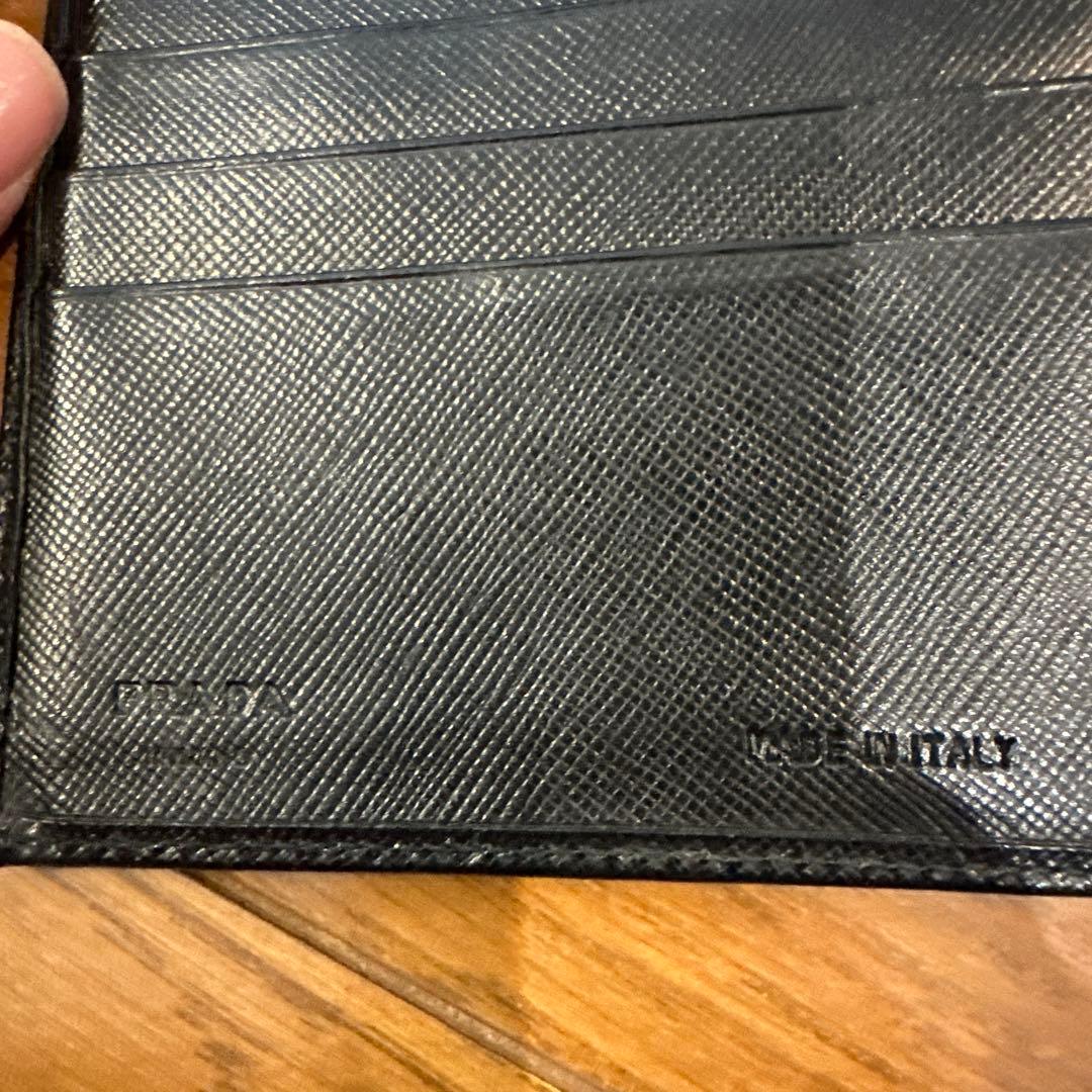 【美品‼️】PRADA ブラックレザー 三つ折り財布