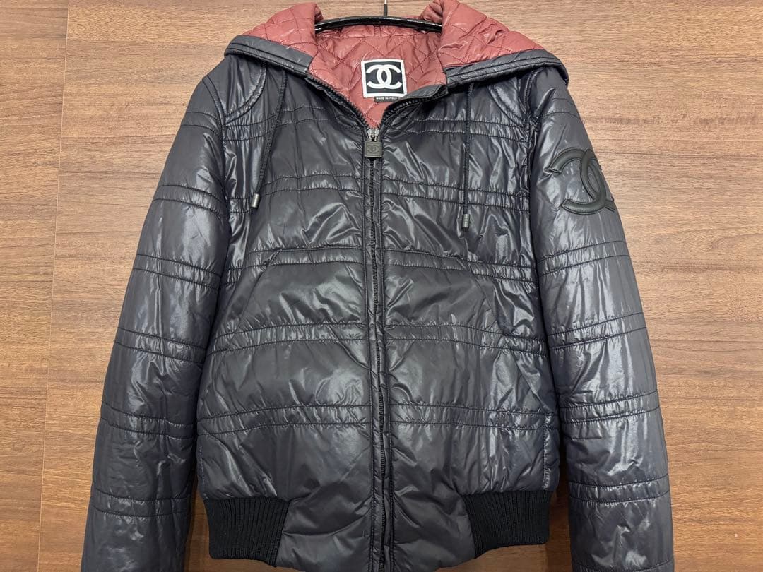 【ななこ様】 CHANEL シャネル フード ダウンジャケット ブラック
