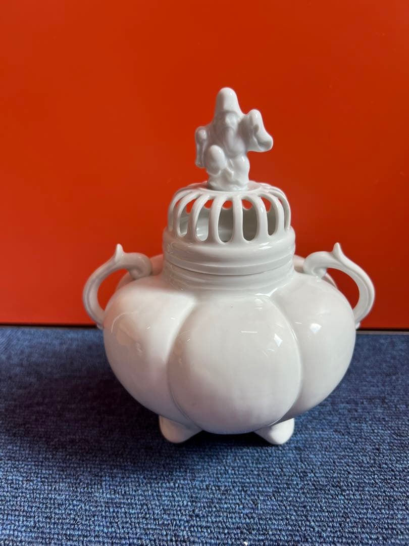 1373  有田焼 白渓　白磁　香炉