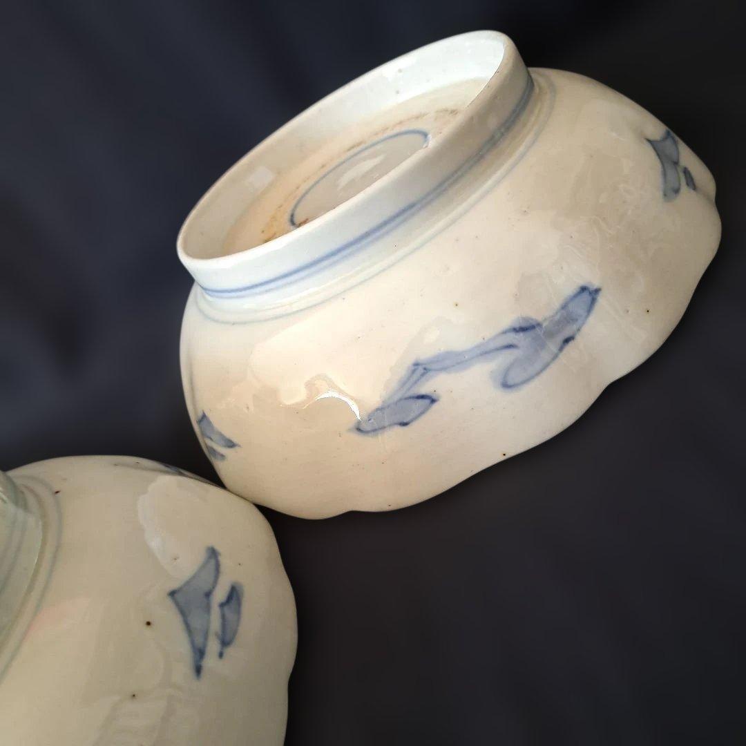 「麒麟と金彩うさぎが おしゃれ！」 古伊万里皿(直径17cm) 2客セット 骨董