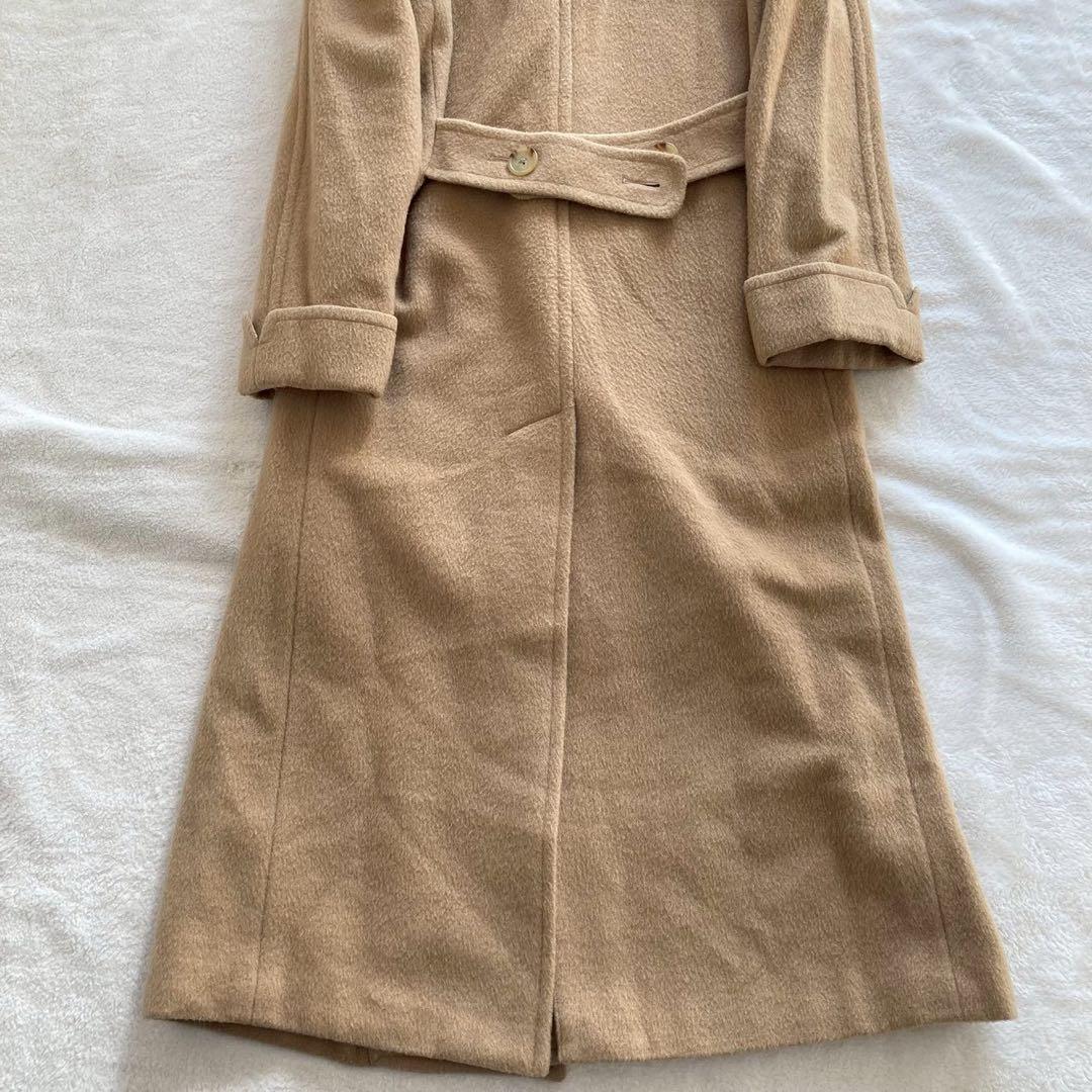 ラルフローレン ウール混 ダブル ロングコート 9号 ブラウン きれいめ 上質