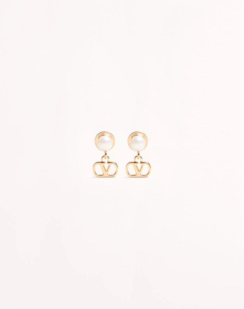 【VALENTINO(新品)】Vロゴ シグネチャー メタル x パール ピアス