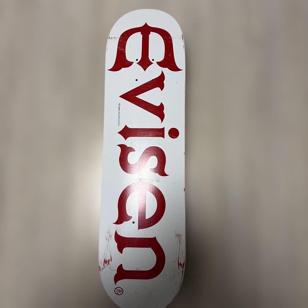 Evisen スケートボードデッキ レッド/ホワイト　8.25インチ
