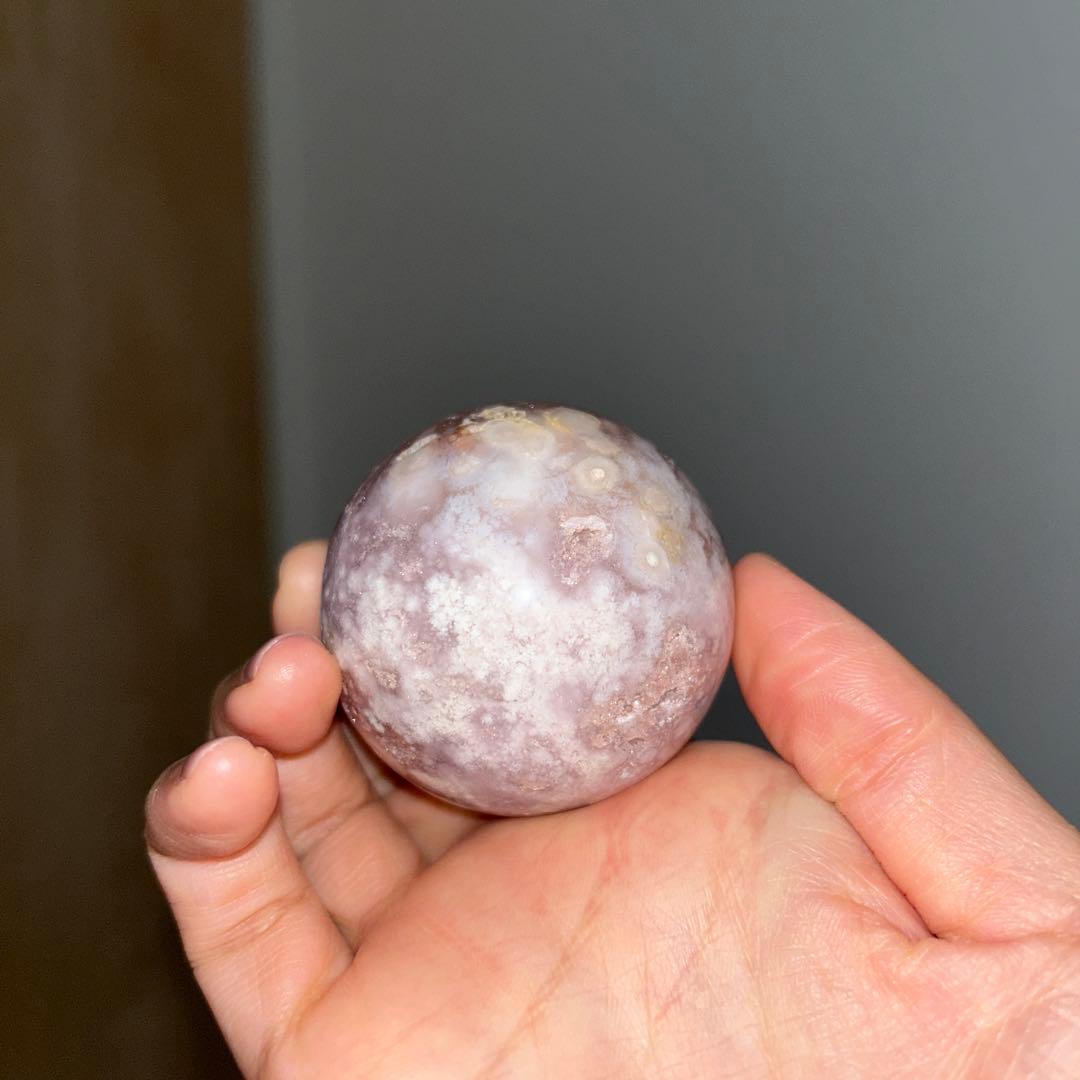 スフィア チェーン台座 セット ピンクアメジスト 48.6ミリ 天然石