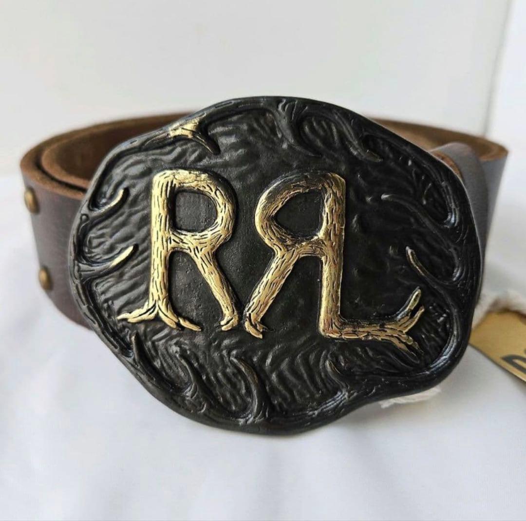 【新品】DOUBLE RL RRL ラルフローレン ロゴ レザーベルト