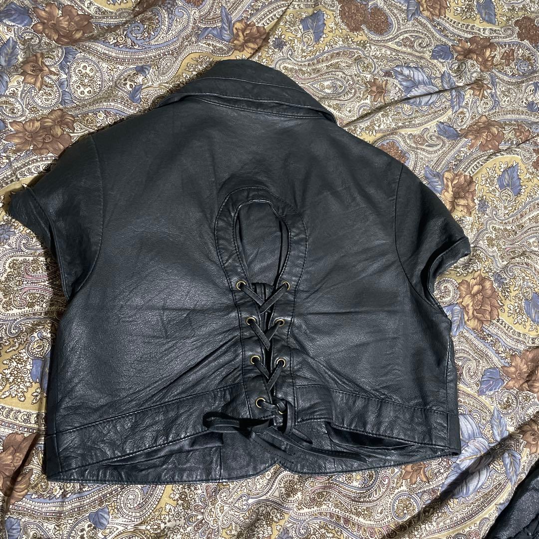 豚本皮　美品　b・r・u・s・h ブラックレザー　セットアップ