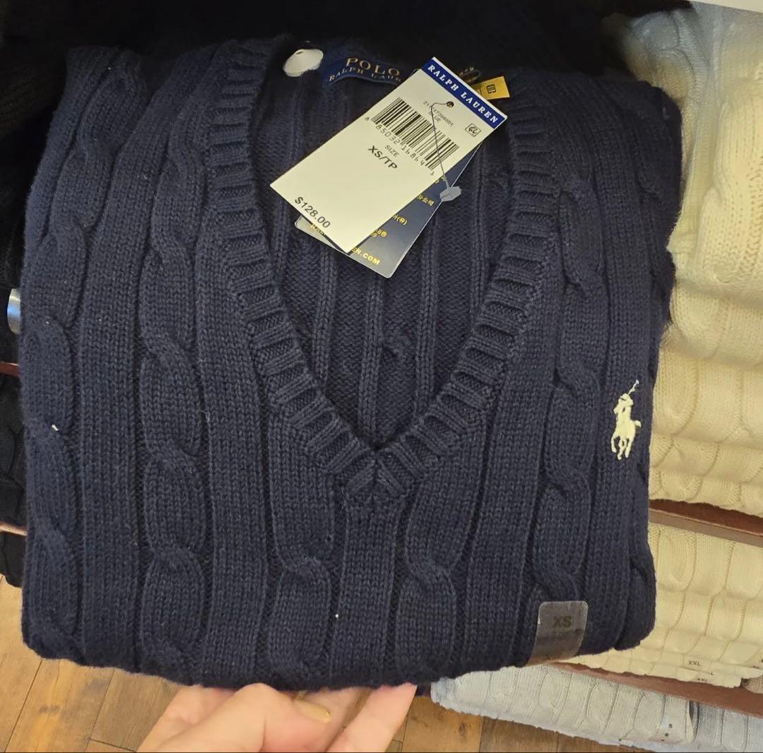 POLO RALPH LAUREN ネイビー Vネックニット