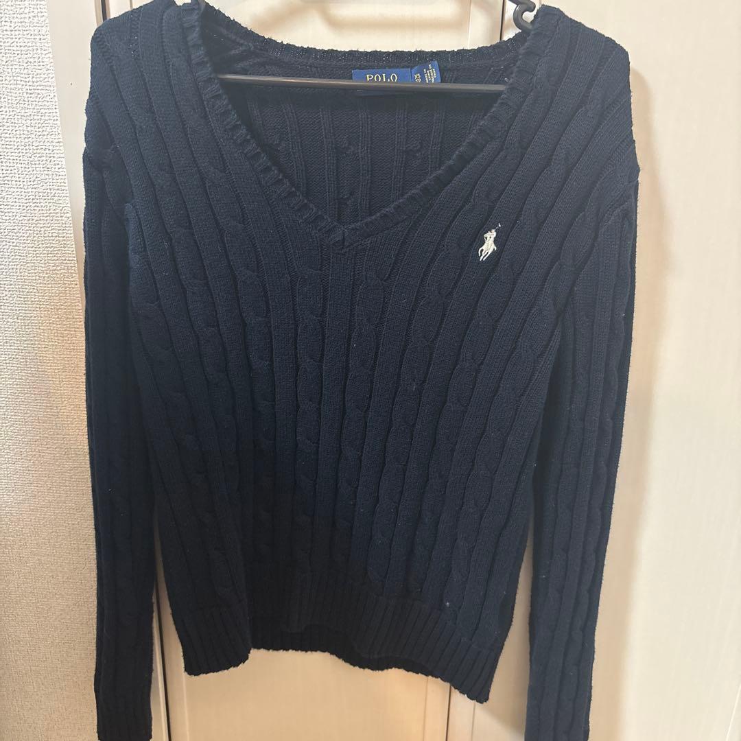 POLO RALPH LAUREN ネイビー Vネックニット