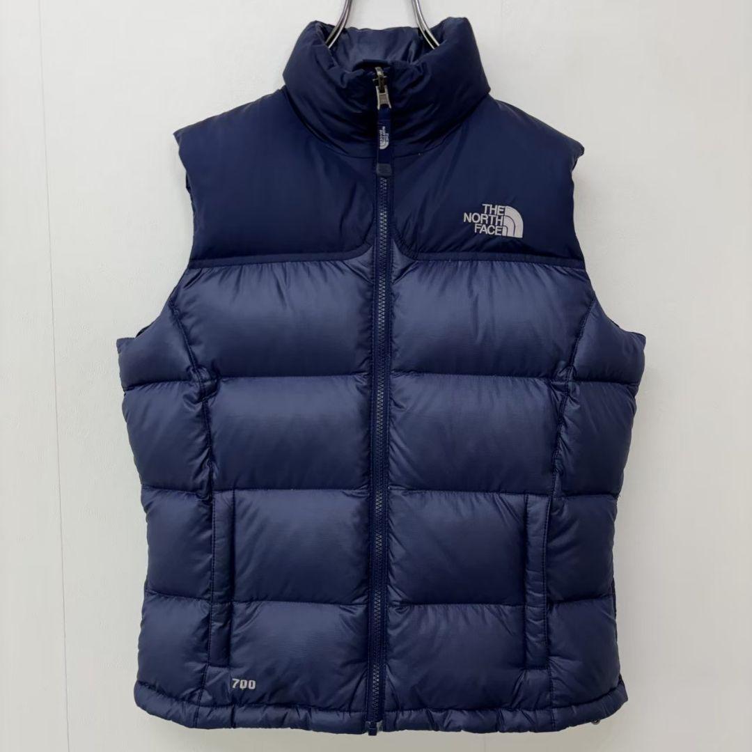 ノースフェイス 700FIL ヌプシダウンベスト ネイビー レディースM