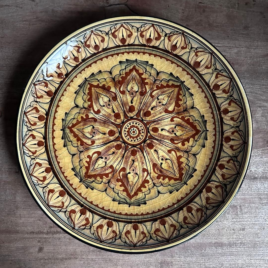 希少　ソビエト陶器　アラベスク模様　大皿　ロシア　焼き物　工芸品　陶磁器　B