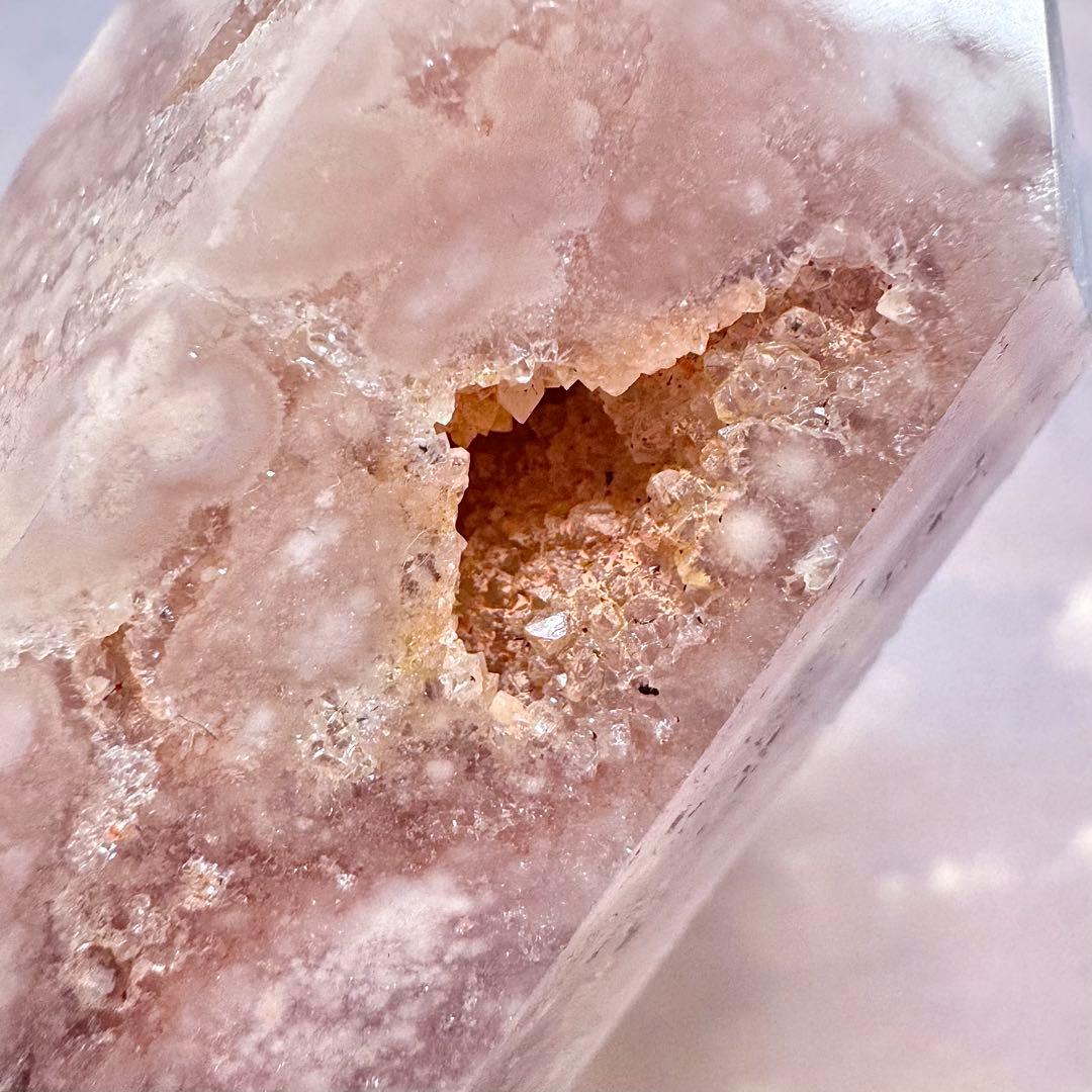 【D233】金魚模様のピンクアメジスト×桜瑪瑙 ポイント タワー Eタイプ