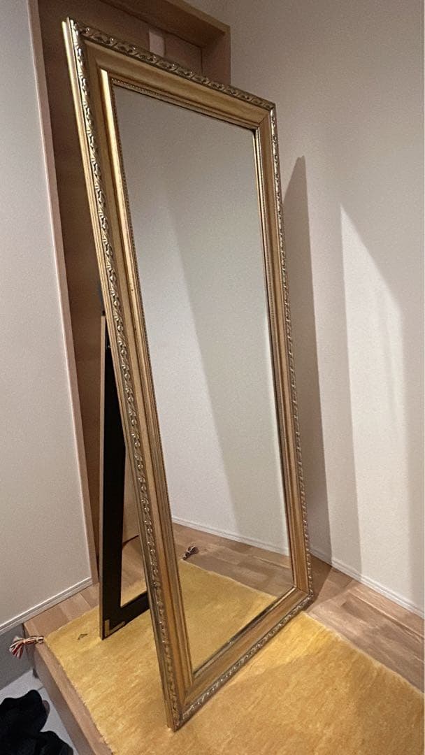 大型　ゴールド　ミラー　アンティーク調　全身鏡　スタンドミラー