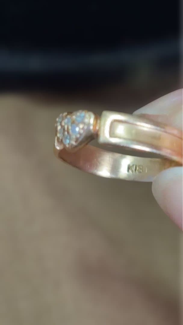 K18 ツツミ　ピンクゴールド　リング　ピンキーリング