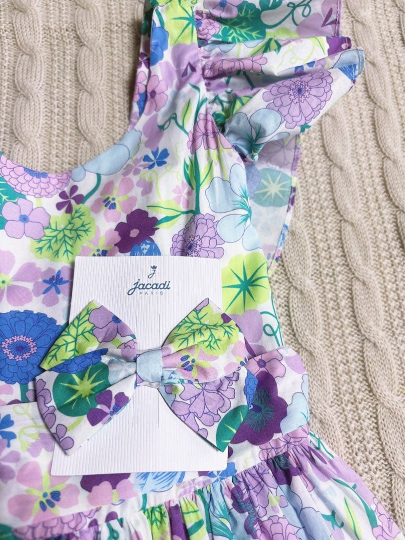 新品　Jacadi × LIBERTY 花柄　フリルスリーブ ワンピース　6A