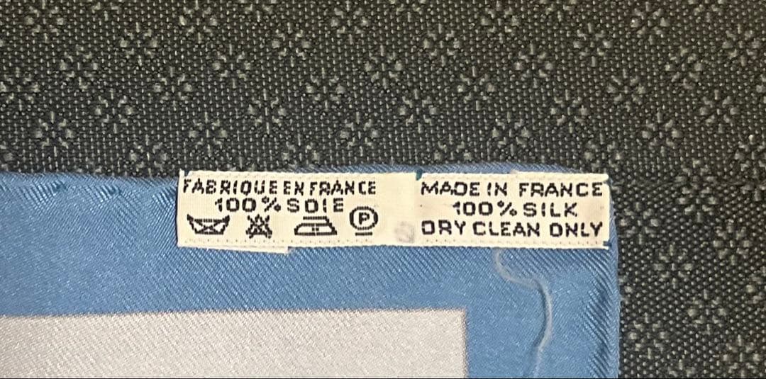 HERMES シルク スカーフ 青