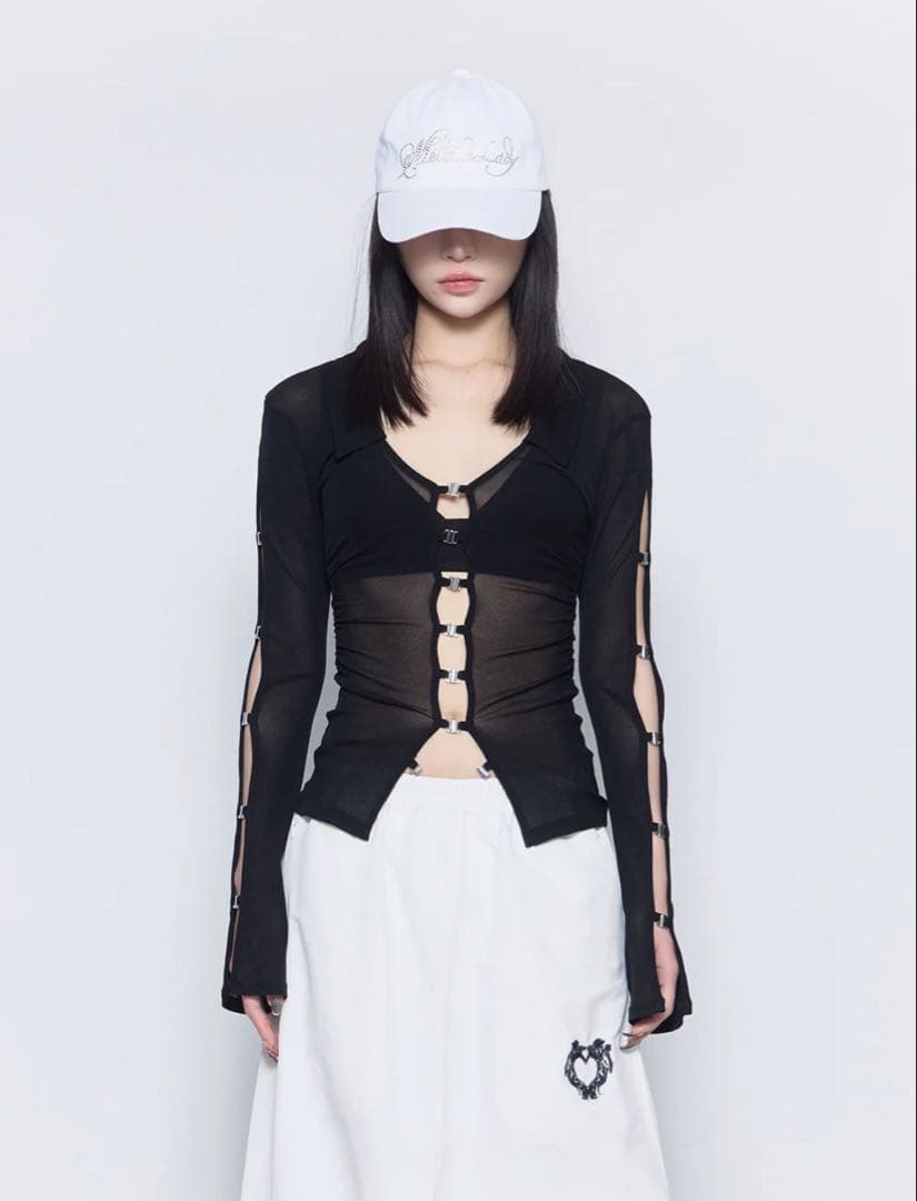 トップス theredthread sheer hook tops