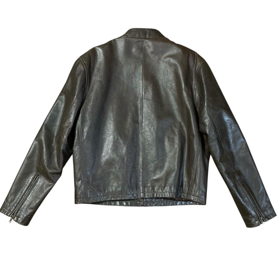 牛革　ライダースジャケット　クラシックレーサーデザイン　ダークブラウン