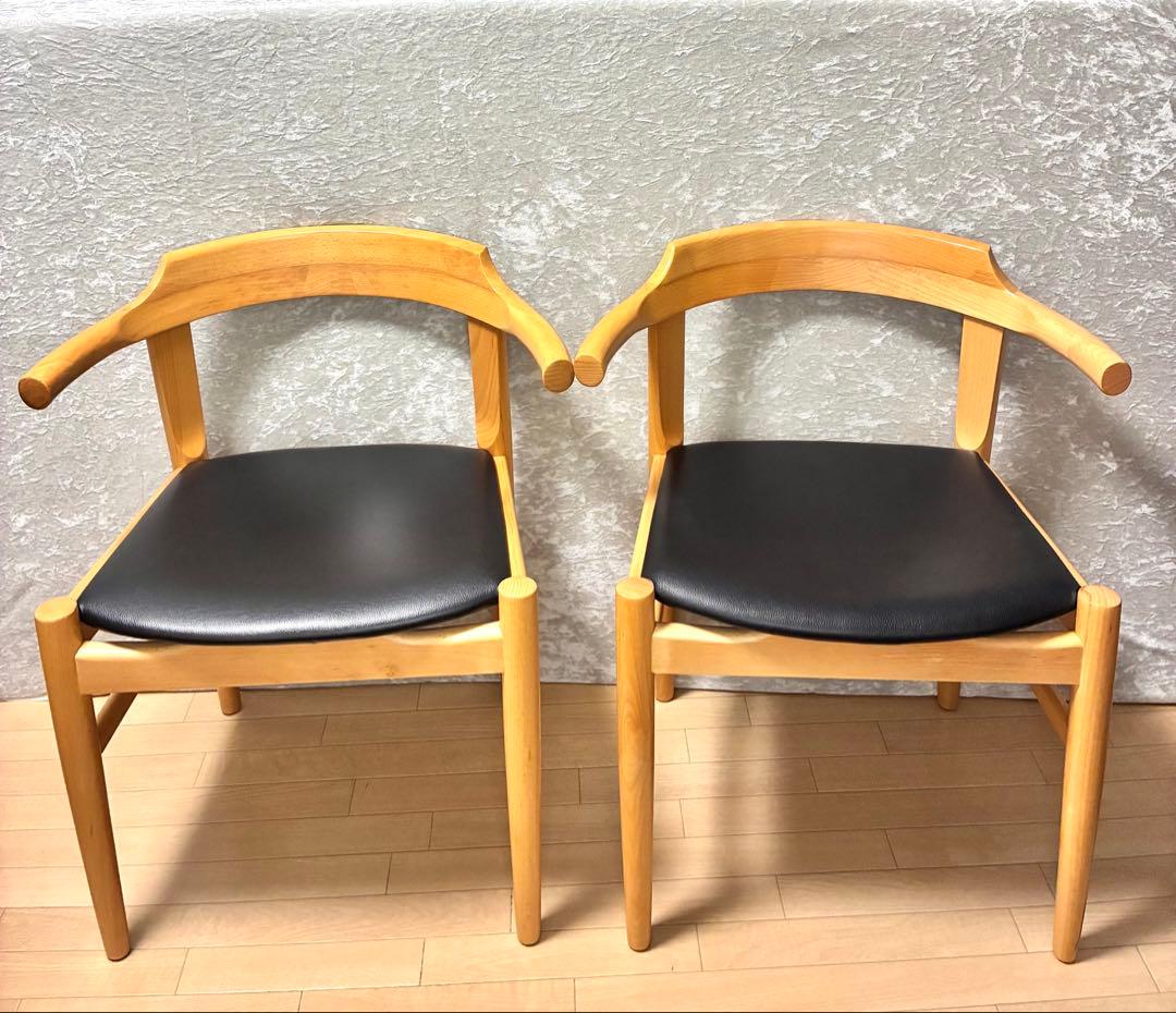 ハンス・J・ウェグナー PP58 アームチェアリプロダクト品 ナチュラル 2脚