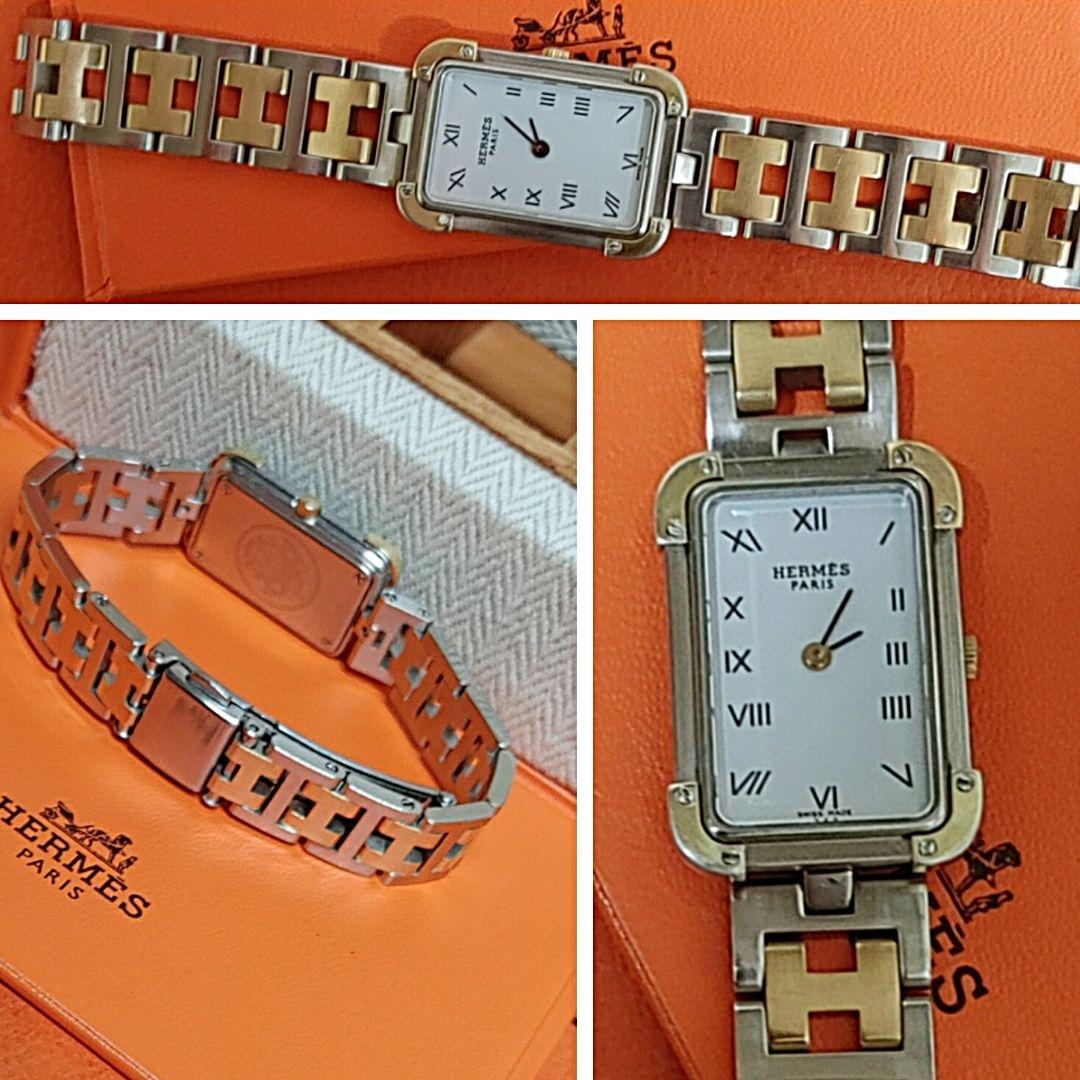 エルメス時計/極極極美品クロアジュール/新品電池新品仕上げ正常稼働品/レディース