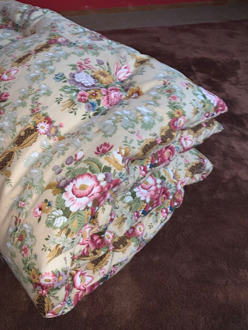 西川生地シングル両面プリント敷布団軽量！側生地中綿共綿100%お任せカバー付き！