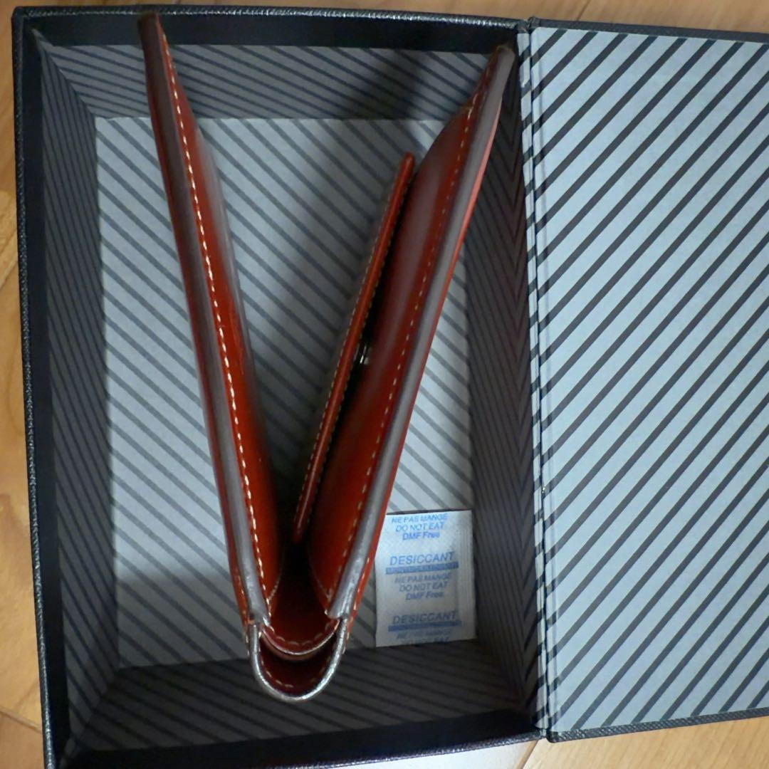 超美品　ココマイスター　折り財布　メンズ　定価36500円　オレンジ、ボルドー
