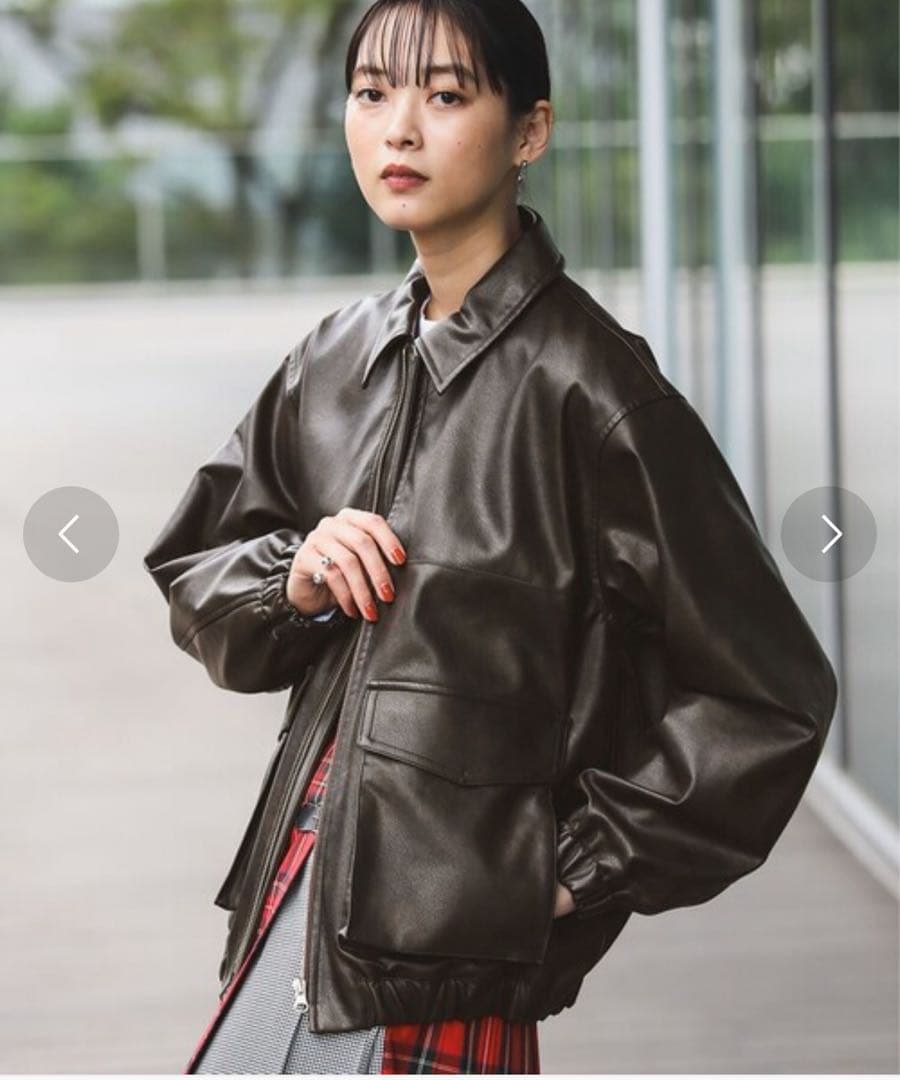 Ray BEAMS / フェイクレザーフライトジャケット サイズ1