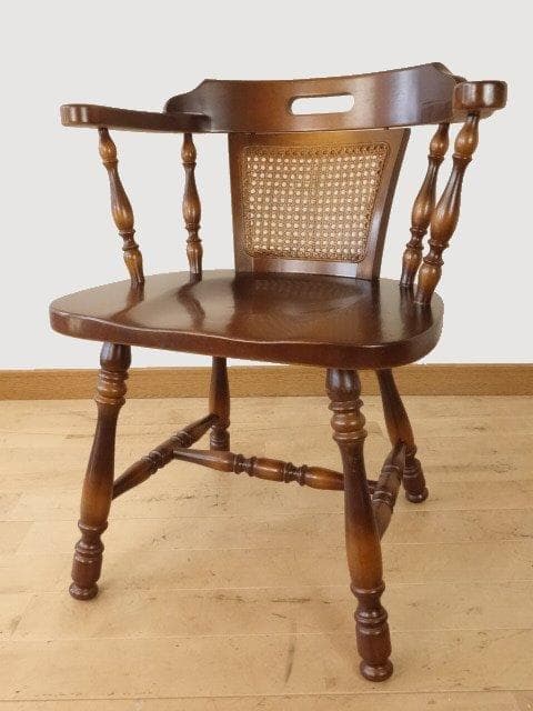 飛騨産業　キツツキ　穂高　アームチェアー②　イス　 木製　再塗装済ＵＳＥＤ