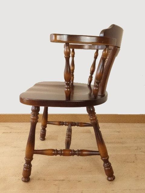 飛騨産業　キツツキ　穂高　アームチェアー②　イス　 木製　再塗装済ＵＳＥＤ