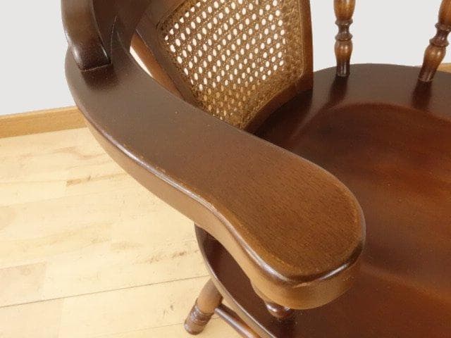 飛騨産業　キツツキ　穂高　アームチェアー②　イス　 木製　再塗装済ＵＳＥＤ