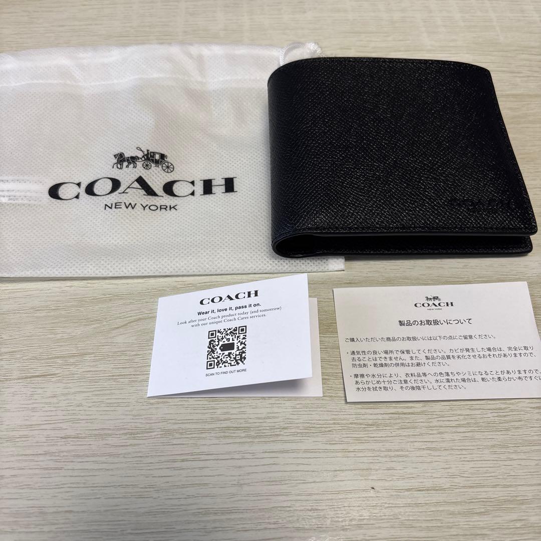 COACH 二つ折り財布 ブラック