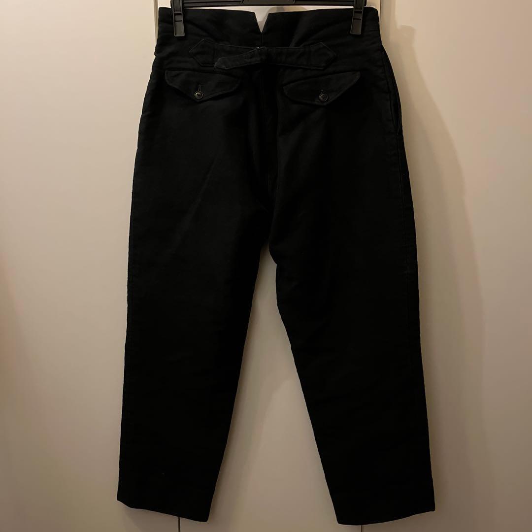 COMOLIモールスキンバックストラップパンツ/黒/サイズ1