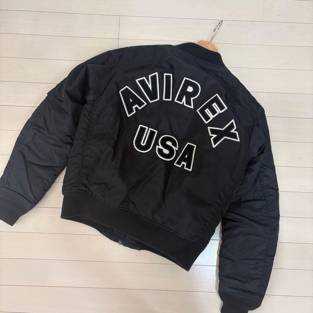 AVIREX マーチロゴ リバーシブル MA1 中綿入り フライトジャケット