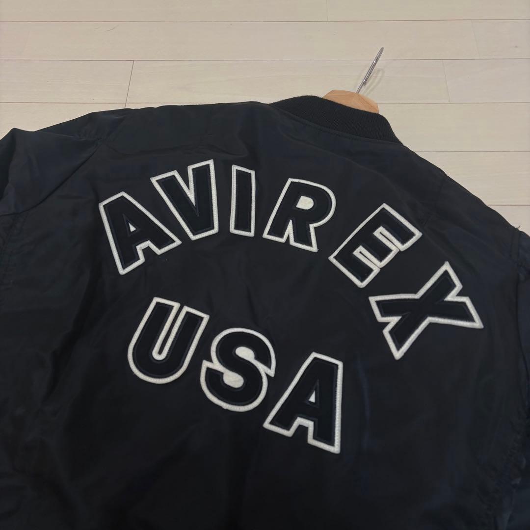 AVIREX マーチロゴ リバーシブル MA1 中綿入り フライトジャケット