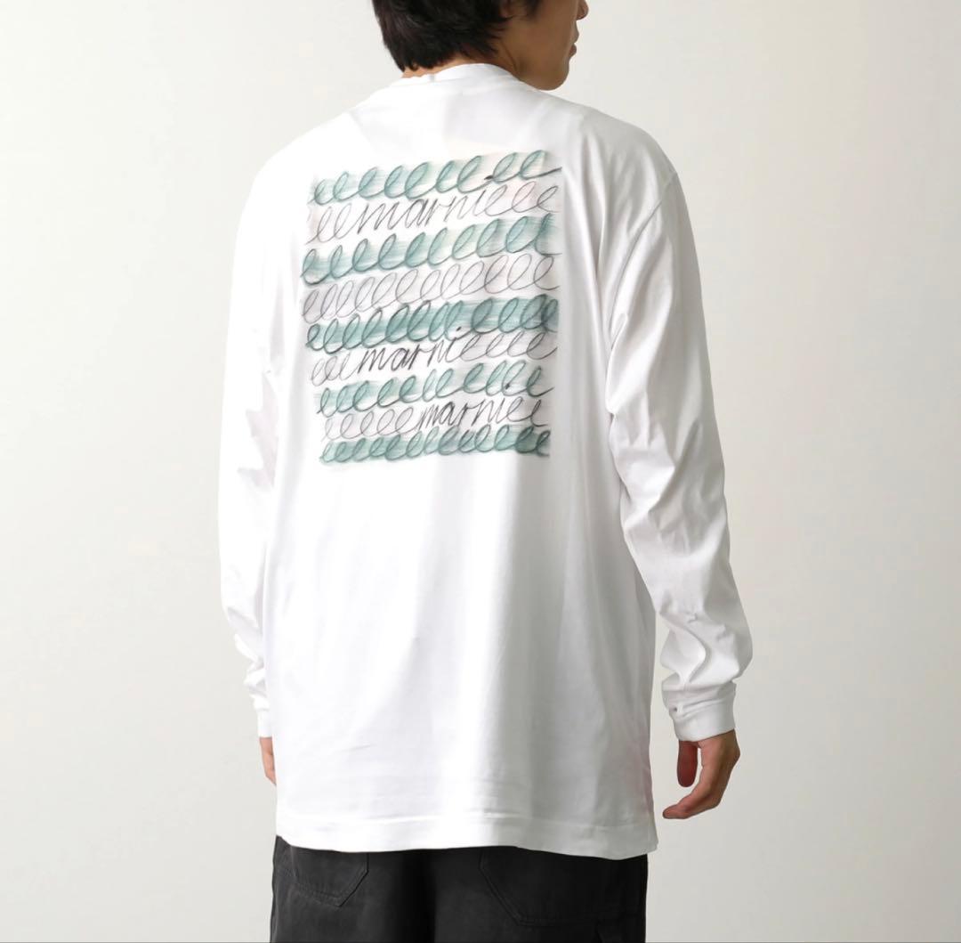MARNI マルニ ロングスリーブ Tシャツ ロゴプリント 白 オーバーサイズ