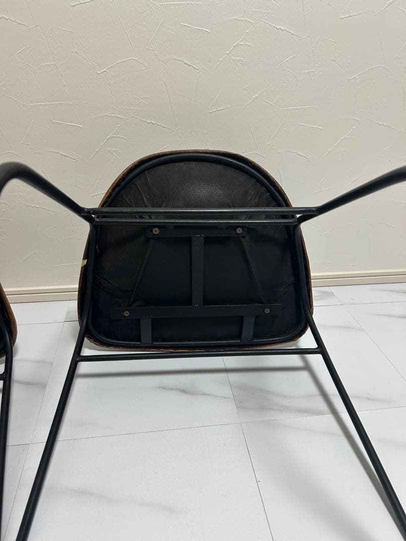 本革スツール レザースツール　アイアンレッグ