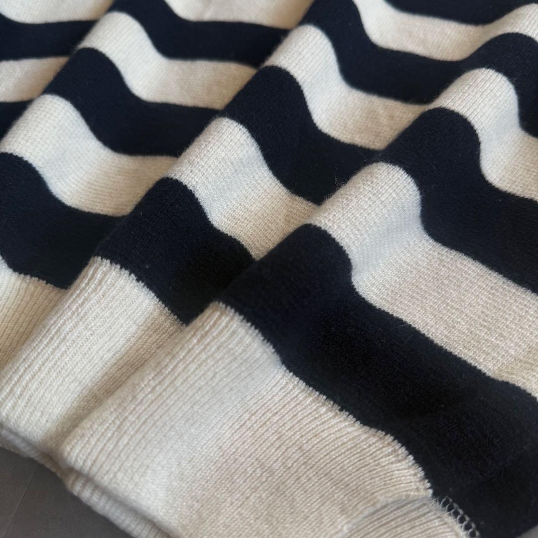 【BOOさま専用】DEMYLEE ウール 太めボーダーニット 白黒