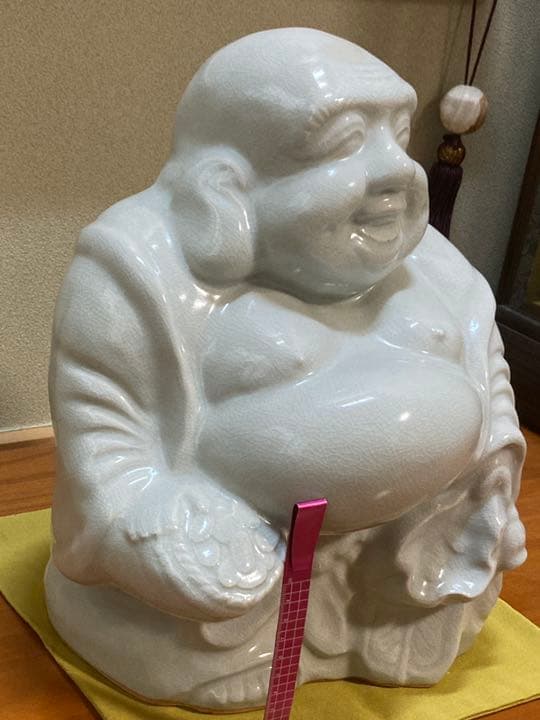 近々アカウント削除/【萩焼天鵬山窯】お顔の良い布袋様の置物/七福神/海運金運