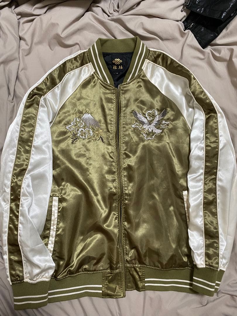 雅結 スカジャン 日本限定　ワシ サテン unisex vintage