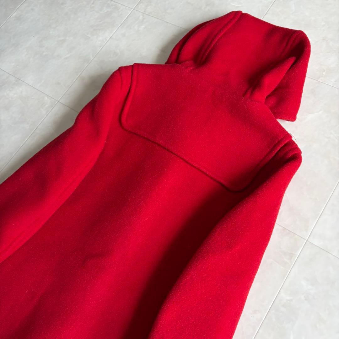 英国製 ロンドントラディショナル ダッフルコート 赤34 チェック裏地 フード付