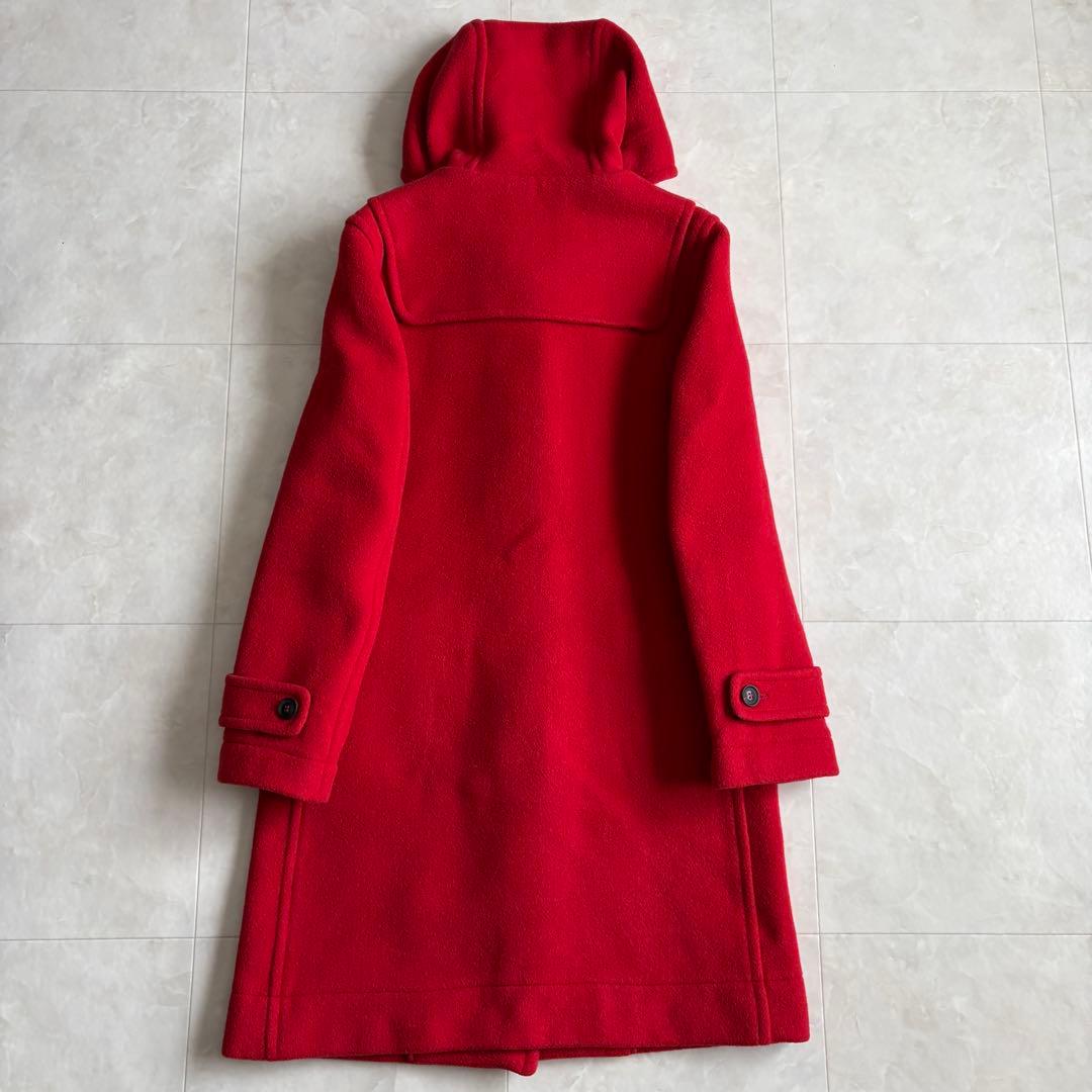 英国製 ロンドントラディショナル ダッフルコート 赤34 チェック裏地 フード付