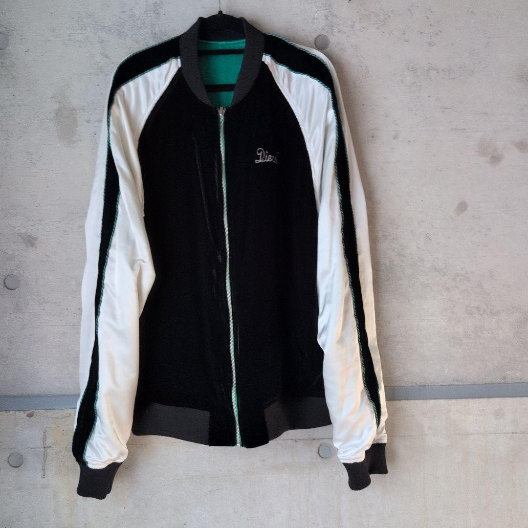 未使用 DIESEL グリーン スカジャン 刺繍 リバーシブル