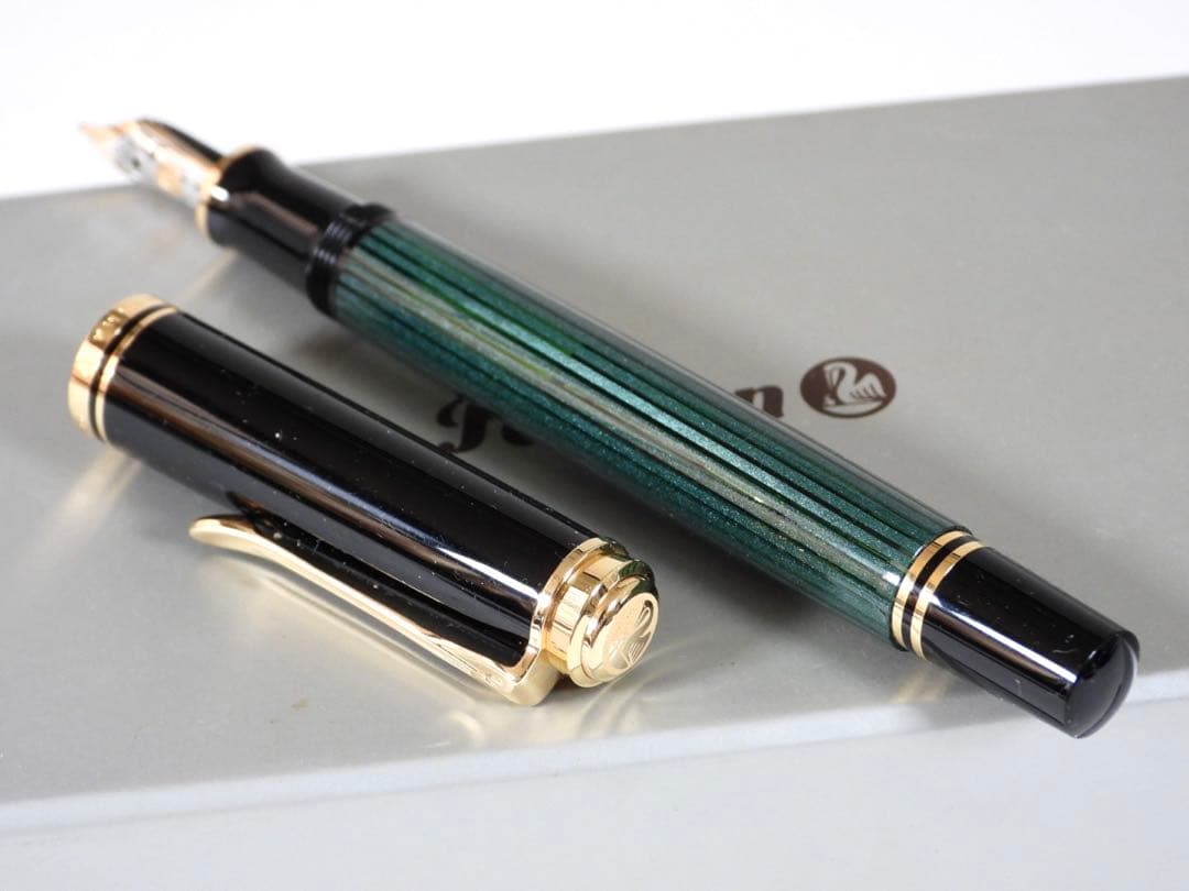 Pelican K14 万年筆 スーべレーン 緑縞 F 14C-585