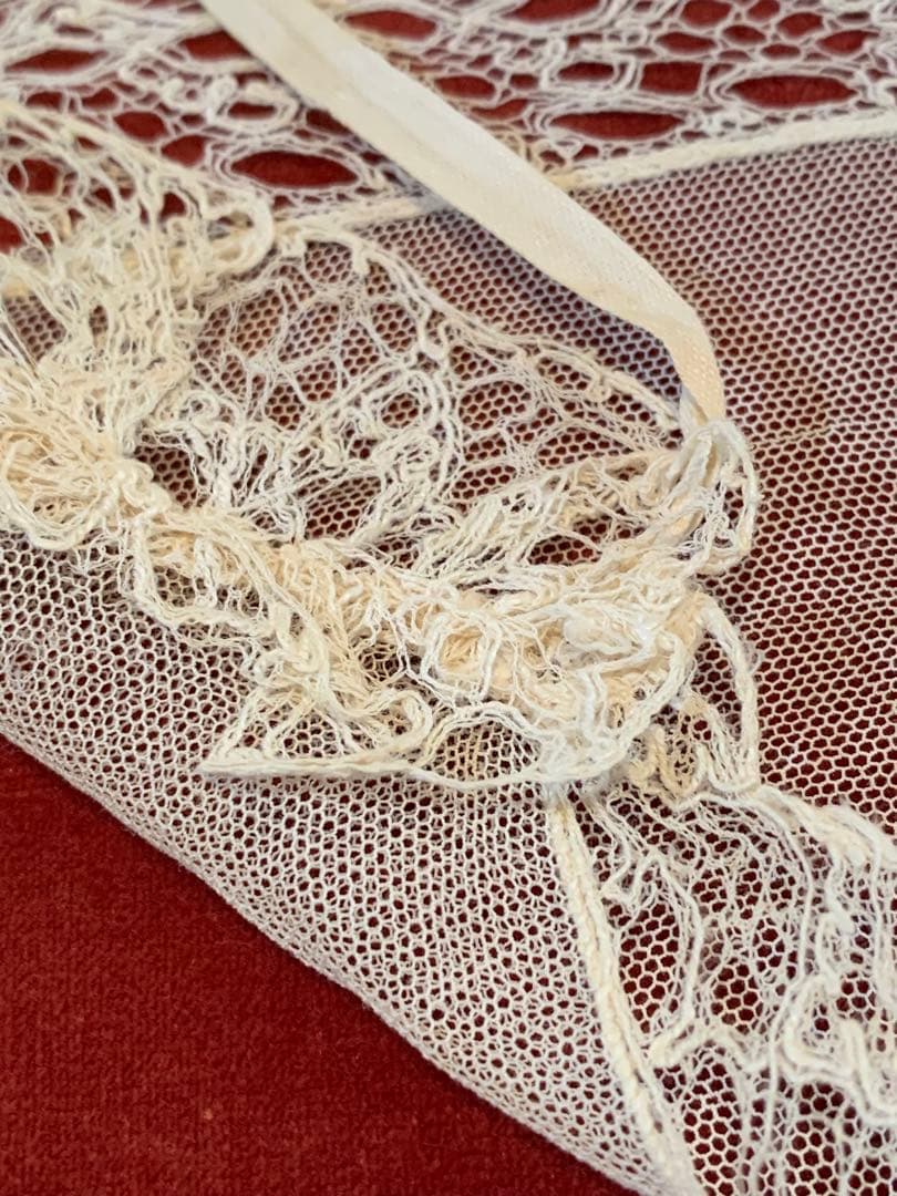 フランスアンティーク　1890年〜デンマーク衣装ミュージアム級の手織りレース！