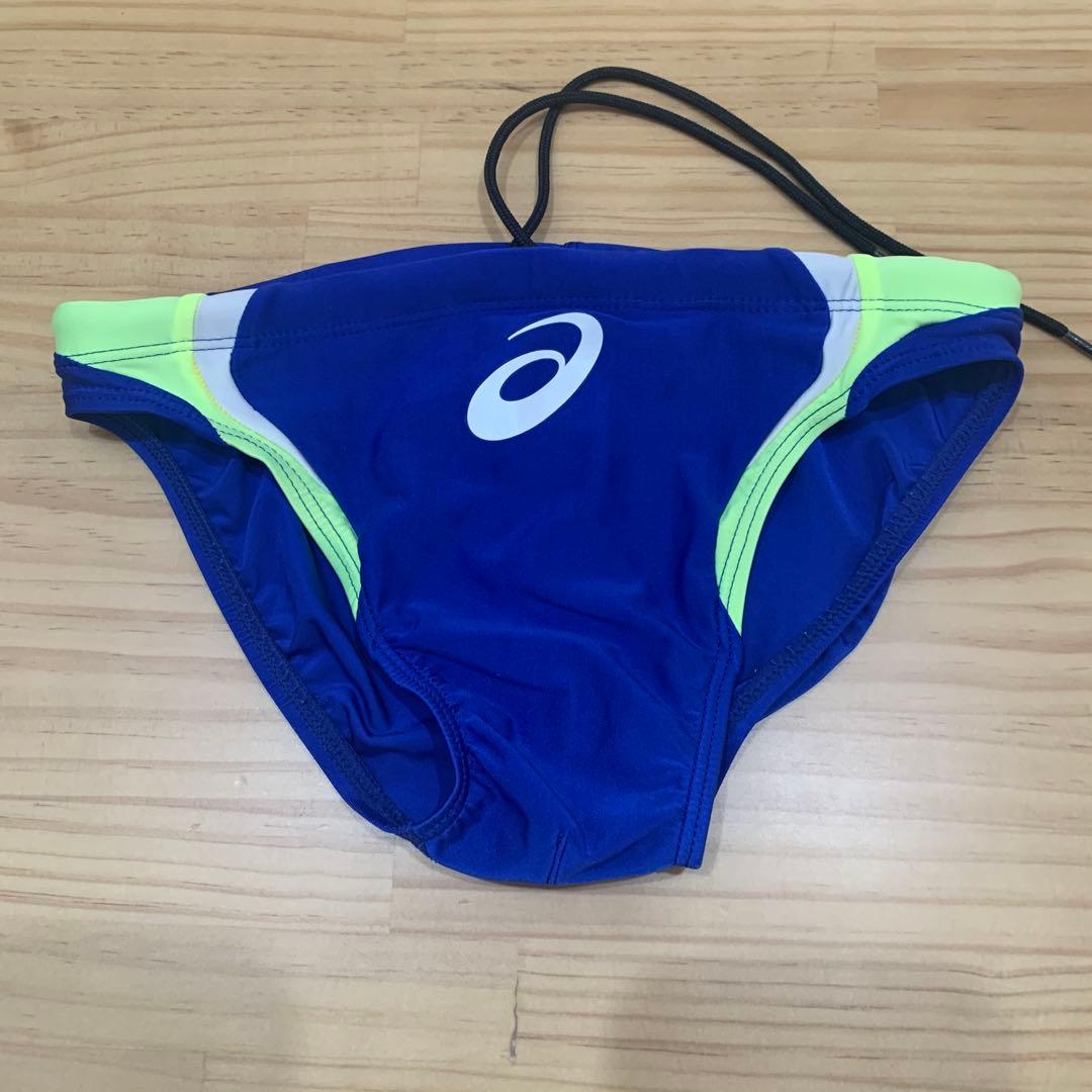 ASICS 競泳水着 青 蛍光黄色