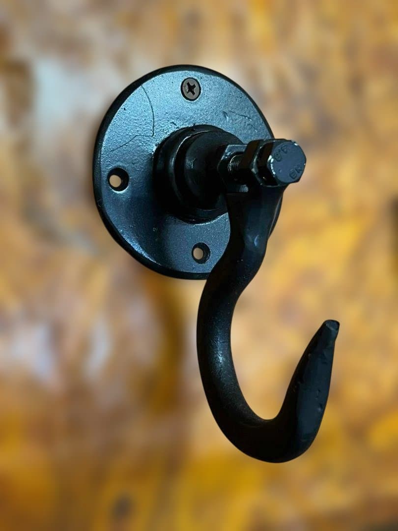 アイアン製壁掛けフック ブラック（1個）