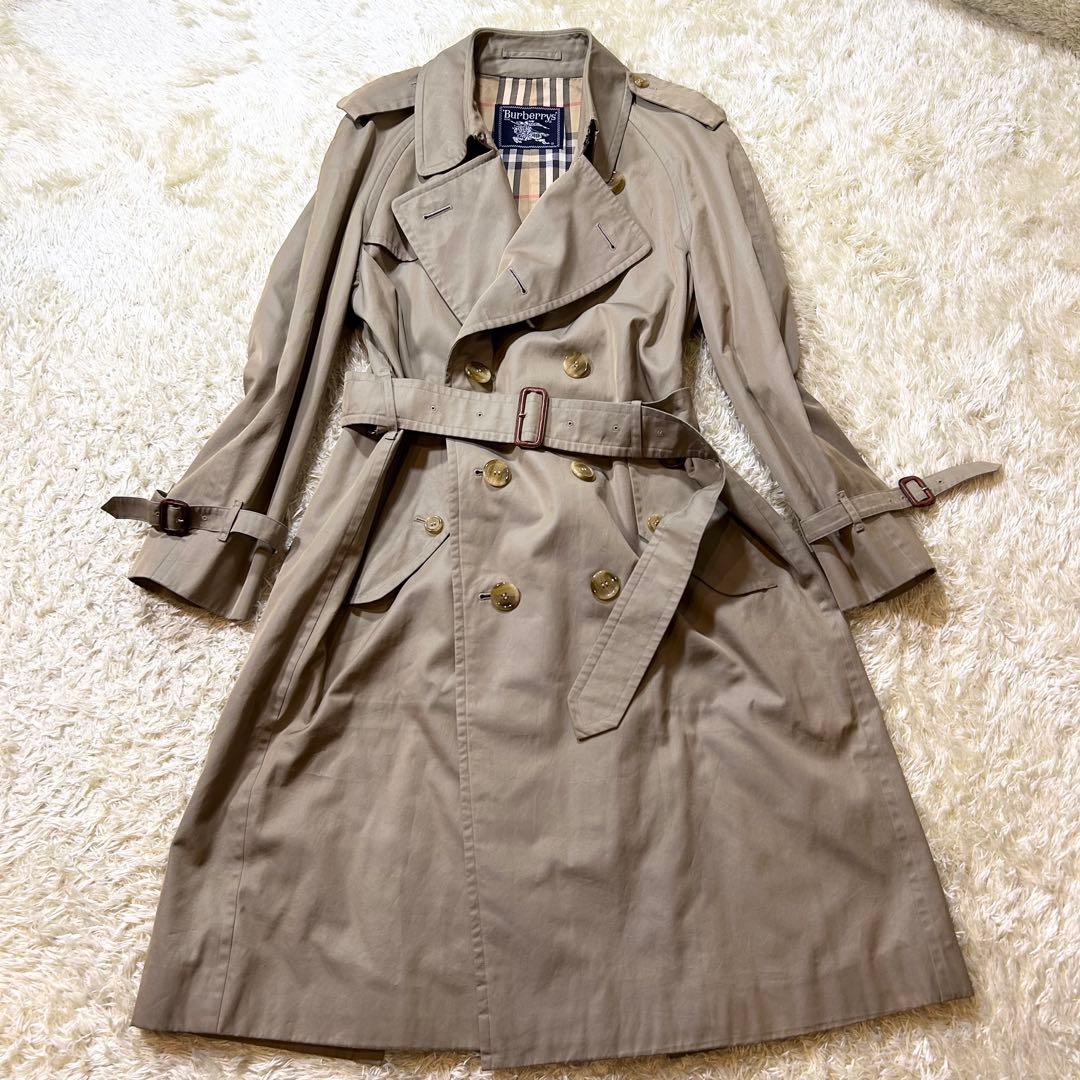 ✨希少クリーニング済みヴィンテージ✨バーバリー ロング トレンチコート Ｌサイズ