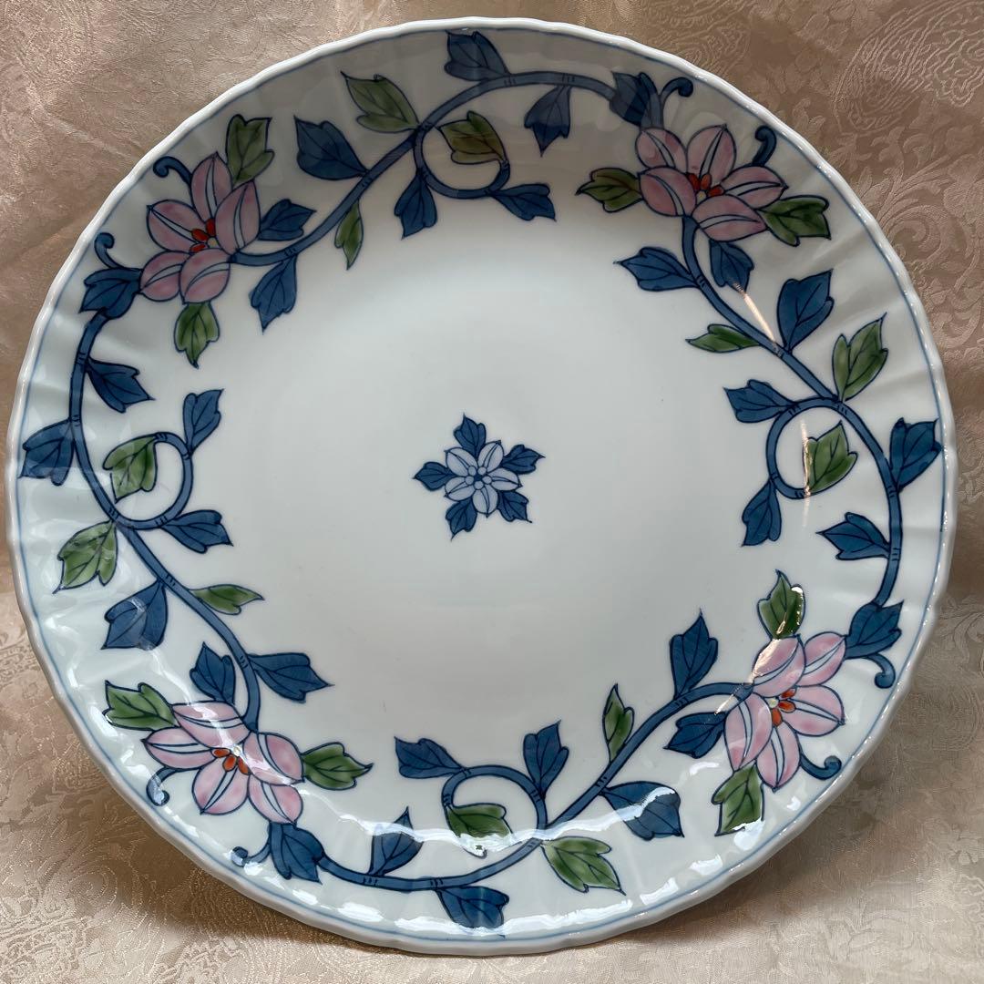 有田焼【華山萬右衛門】染付唐草　盛り皿