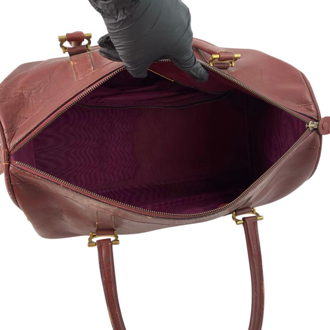 Cartier カルティエ マストライン ボストンバッグ ボルドー 本革 レザー